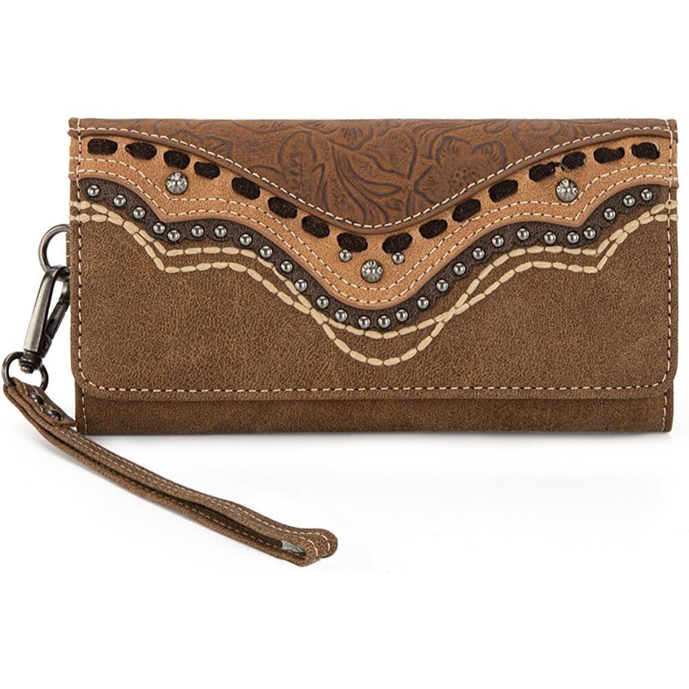 Wristlet Wallets for Women Western Trifold Wallet Purse with Card Holder MW1340-